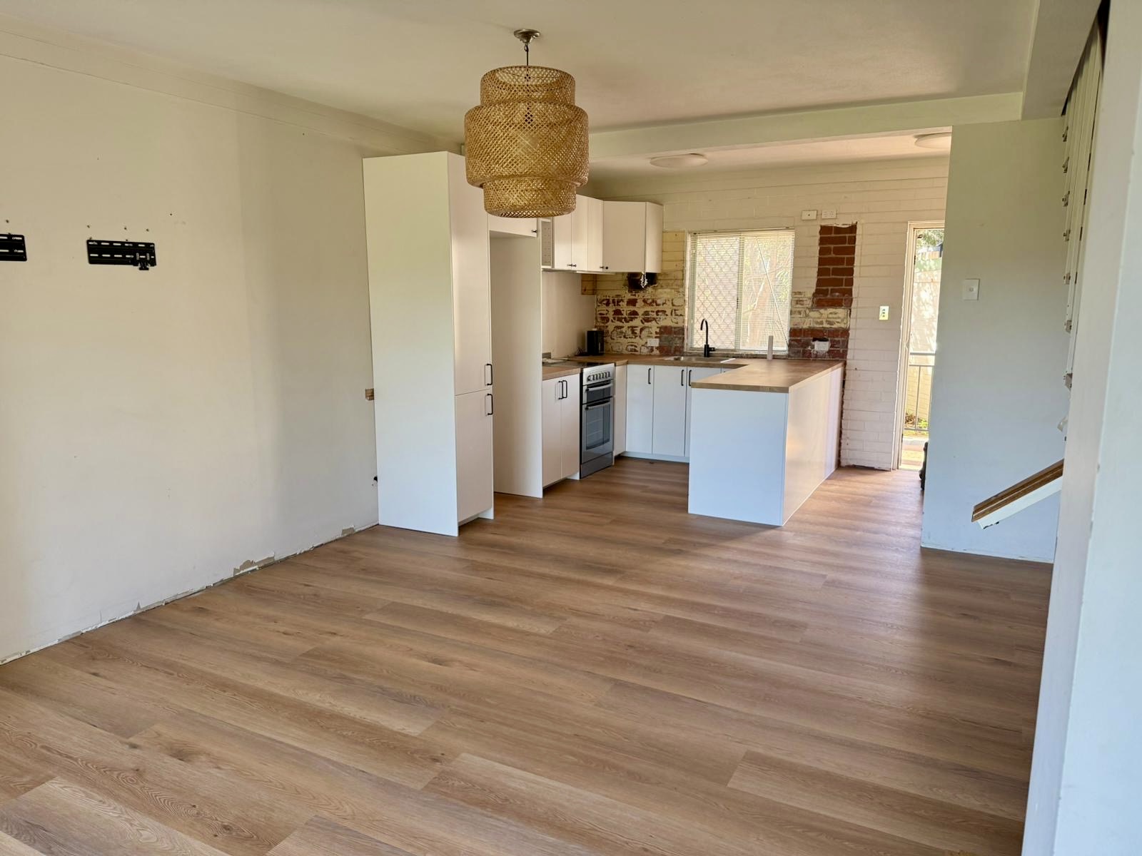Detail view of refreshed kitchen joinery and surfaces